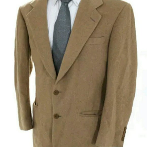 Bill Blass camel hair fur tan light brown blazer 4 - Picture 4 of 5